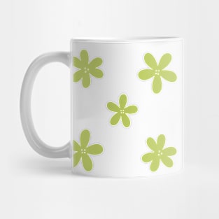 Minimal Abstract Flowers - Lime Green Mug